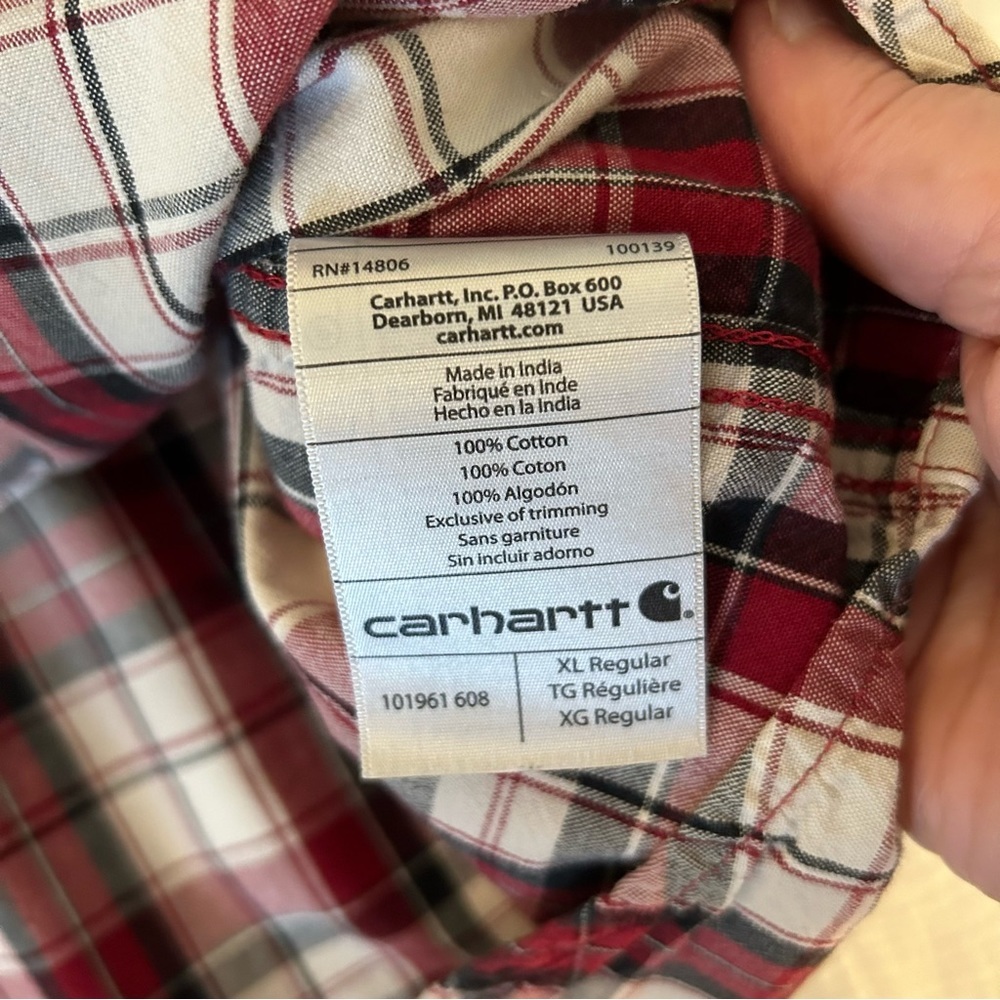 Carhartt Relaxed Fit Cotton Plaid Shirt. Size XL. - Picture 6 of 9